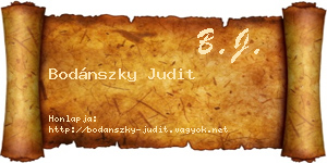 Bodánszky Judit névjegykártya